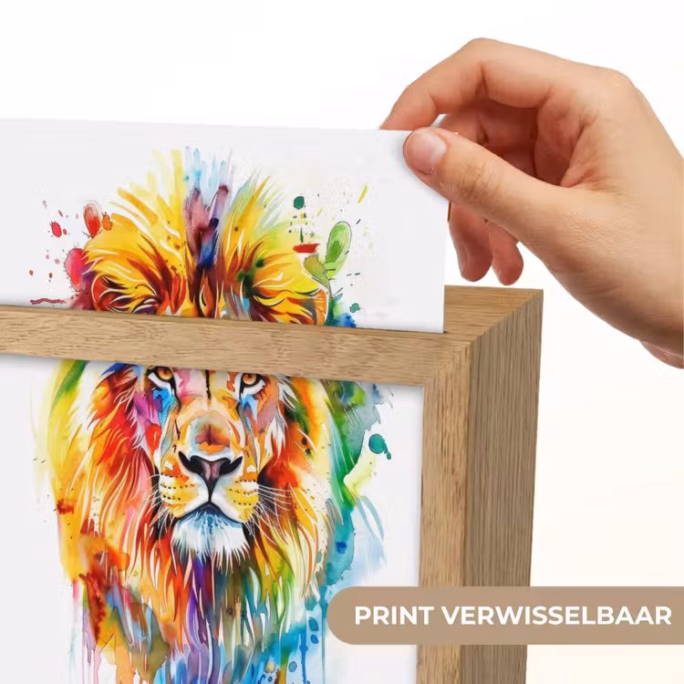 Leeuw - Verf - Kleurrijk - Wit - Dier Light Box met kabel (Kinderlampje) klein -USP_websiteprintNL