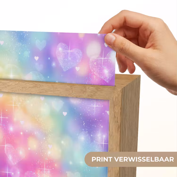 Licht - Regenboog - Hartjes Light Box met kabel (Kinderlampje) klein -USP_websiteprintNL