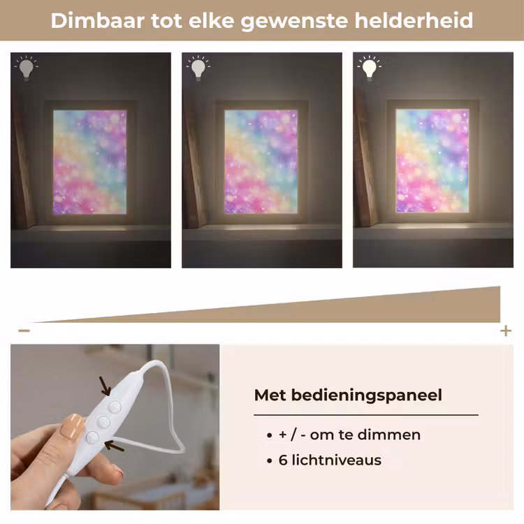 Licht - Regenboog - Hartjes Light Box met kabel klein -USP_dimbaarNL