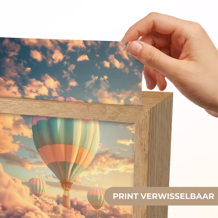 Luchtballon - Dromen - Wolken - Lucht Light Box met kabel (Kinderlampje) klein -USP_websiteprintNL