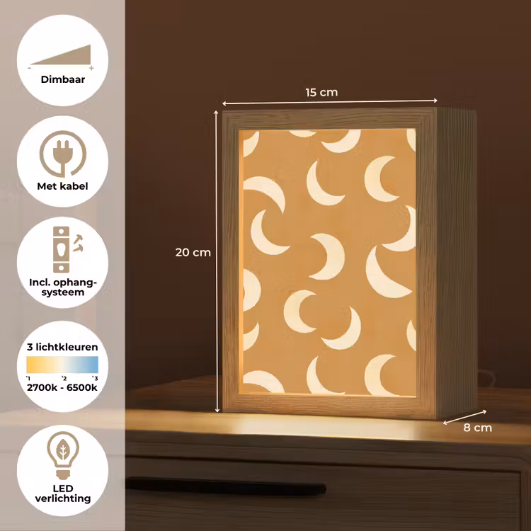 Manen - Patroon - Oker Light Box met kabel (Kinderlampje) klein 904 -USP_NL