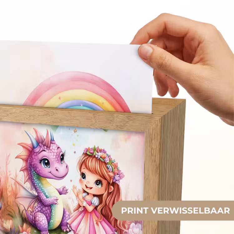 Meisje - Draak - Regenboog Light Box met kabel (Kinderlampje) klein -USP_websiteprintNL