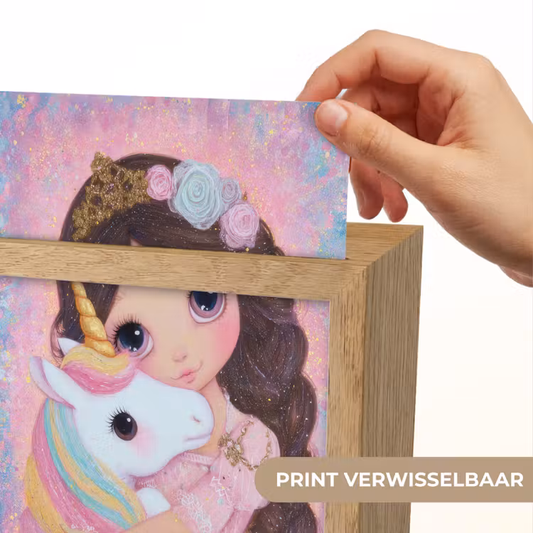 Meisje - Eenhoorn - Glitter Light Box met kabel (Kinderlampje) klein -USP_websiteprintNL