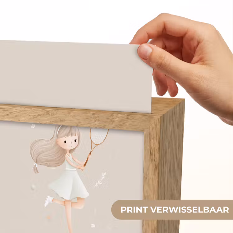 Meisje - Tennis - Beige Light Box met kabel (Kinderlampje) klein -USP_websiteprintNL