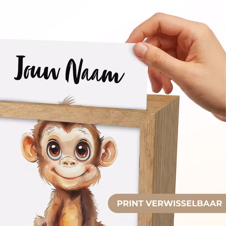 Aap - Baby - Jungle dieren Light Box met kabel (Kinderlampje) klein -USP_websiteprintNL