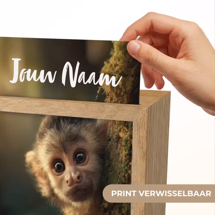 Aap - Boomstronk - Bruin Light Box met kabel (Kinderlampje) klein -USP_websiteprintNL