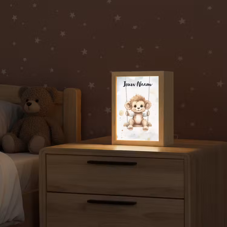 Aap - Dier - Kinderen Light Box met kabel (Kinderlampje) klein -sfeer1_kind