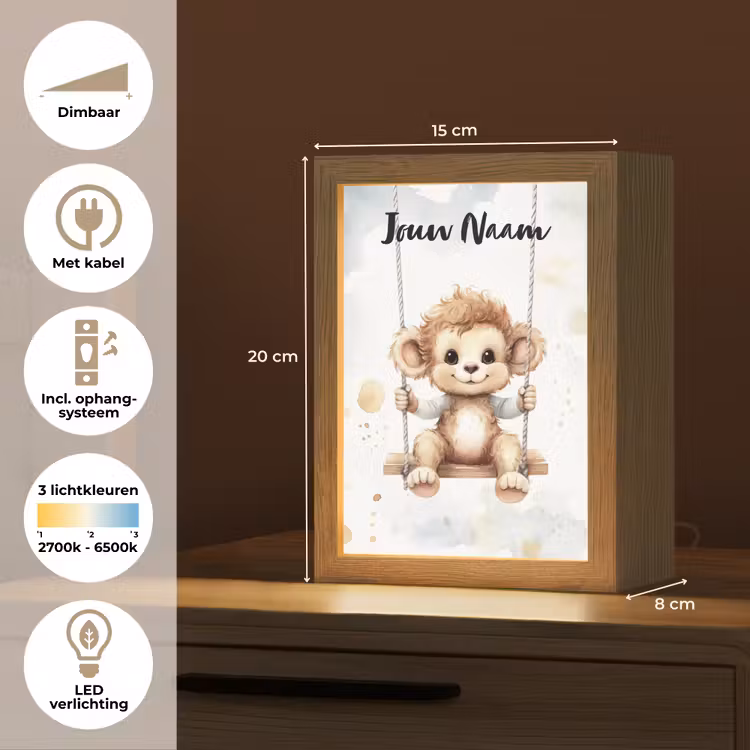 Aap - Dier - Kinderen Light Box met kabel (Kinderlampje) klein -USP_NL