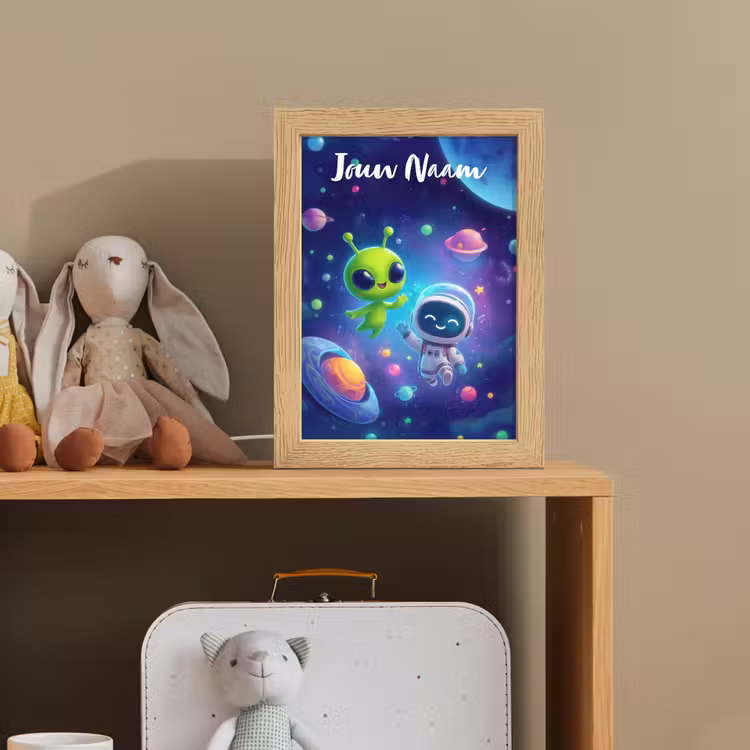 Alien - Astronaut - Ruimte - Planeten Light Box met kabel (Kinderlampje) klein -sfeer2_kind