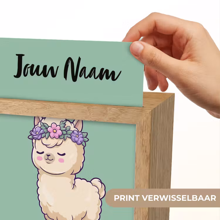 Alpaca - Bloemendiadeem - Groen Light Box met kabel (Kinderlampje) klein -USP_websiteprintNL
