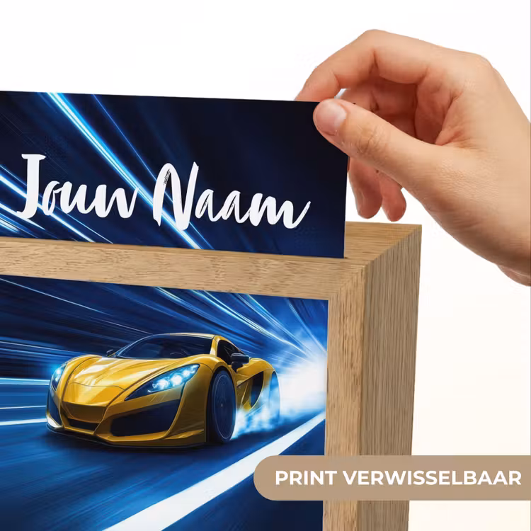 Auto - Geel - Race - Blauw Light Box met kabel (Kinderlampje) klein -USP_websiteprintNL