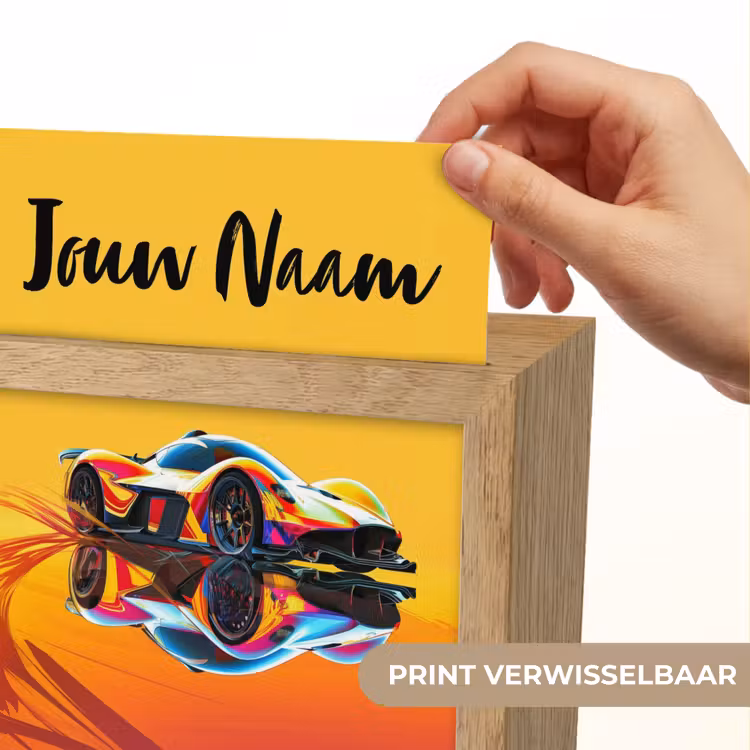 Auto - Race - F1 - Jongens - Geel - Rood Light Box met kabel (Kinderlampje) klein -USP_websiteprintNL