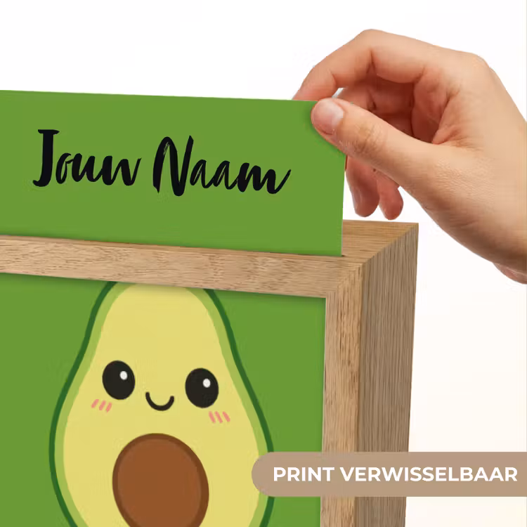 Avocado - Groen - Pit - Gezichtje Light Box met kabel (Kinderlampje) klein -USP_websiteprintNL