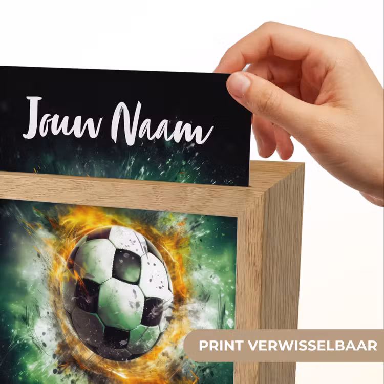 Bal - Voetbal - Groen - Oranje - Rook Light Box met kabel (Kinderlampje) klein -USP_websiteprintNL