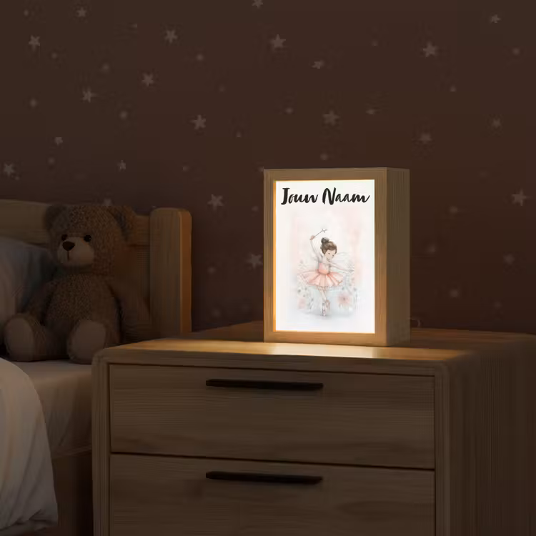 Ballerina - Fee - Roze Light Box met kabel (Kinderlampje) klein -sfeer1_kind