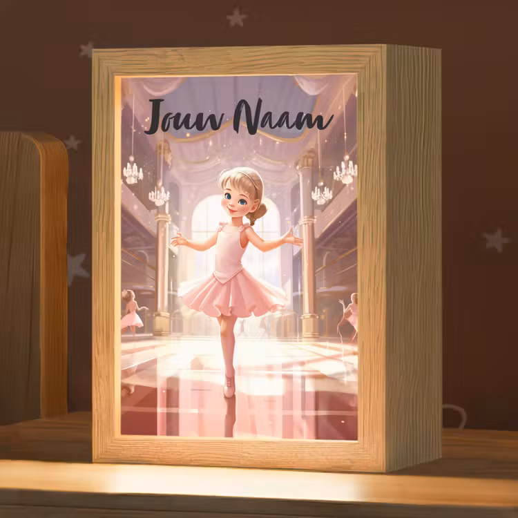 Ballerina - Meisjes - Roze - Kinderen Light Box met kabel (Kinderlampje) klein -zzz_3d_website