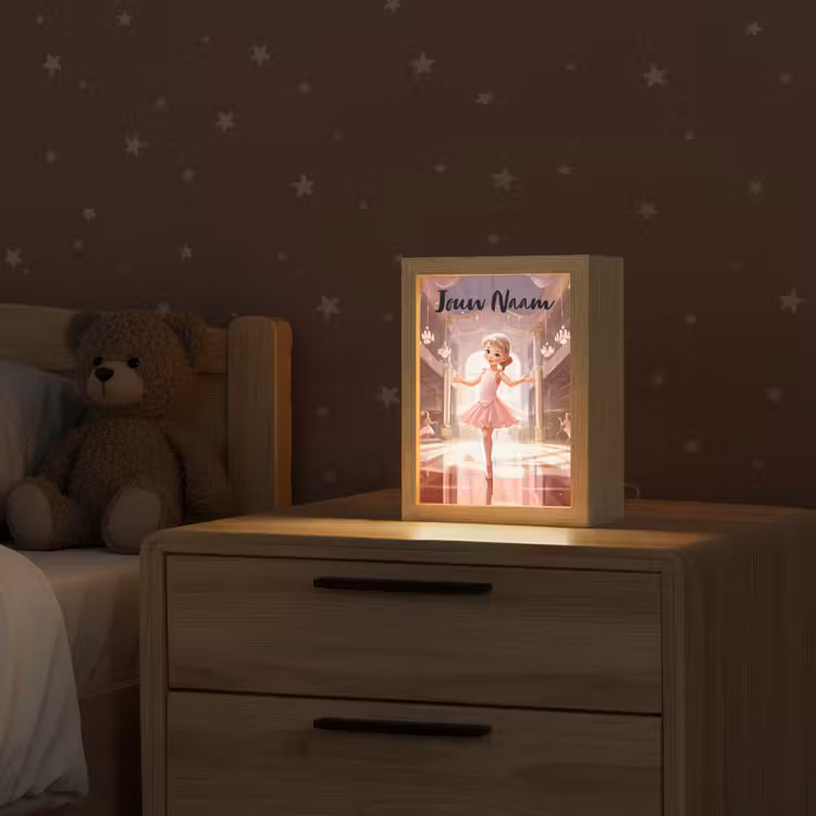 Ballerina - Meisjes - Roze - Kinderen Light Box met kabel (Kinderlampje) klein -sfeer1_kind