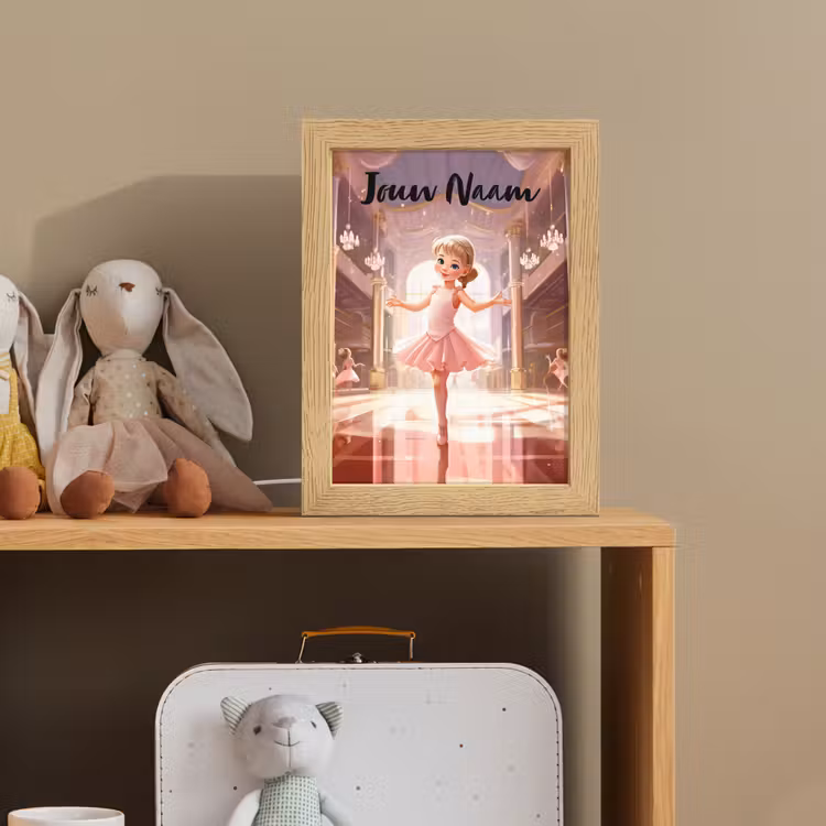 Ballerina - Meisjes - Roze - Kinderen Light Box met kabel (Kinderlampje) klein -sfeer2_kind