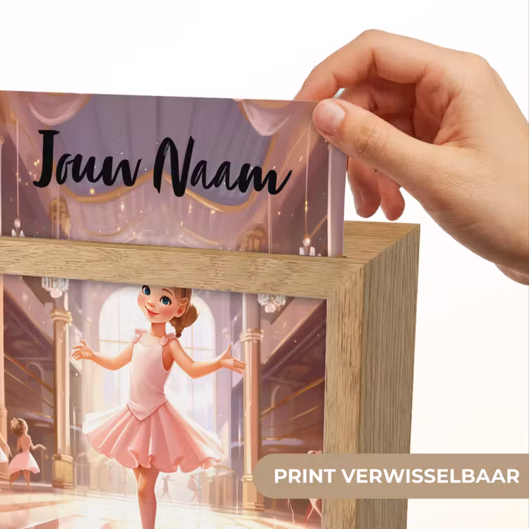 Ballerina - Meisjes - Roze - Kinderen Light Box met kabel (Kinderlampje) klein -USP_websiteprintNL