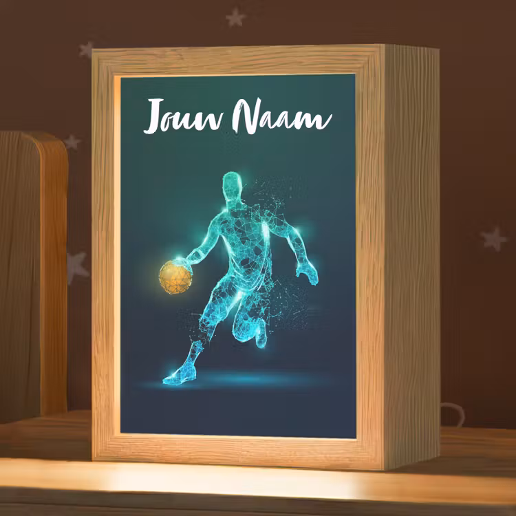 Basketbalspeler - Digitaal - Groen - Blauw Light Box met kabel (Kinderlampje) klein -zzz_3d_website