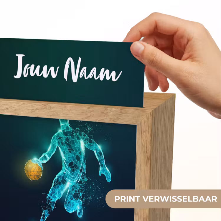 Basketbalspeler - Digitaal - Groen - Blauw Light Box met kabel (Kinderlampje) klein -USP_websiteprintNL