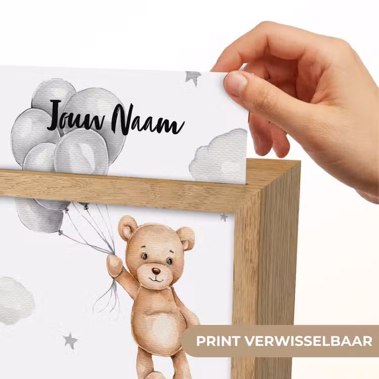 Beer - Ballonen - Sterren - Kinderen Light Box met kabel (Kinderlampje) klein -USP_websiteprintNL