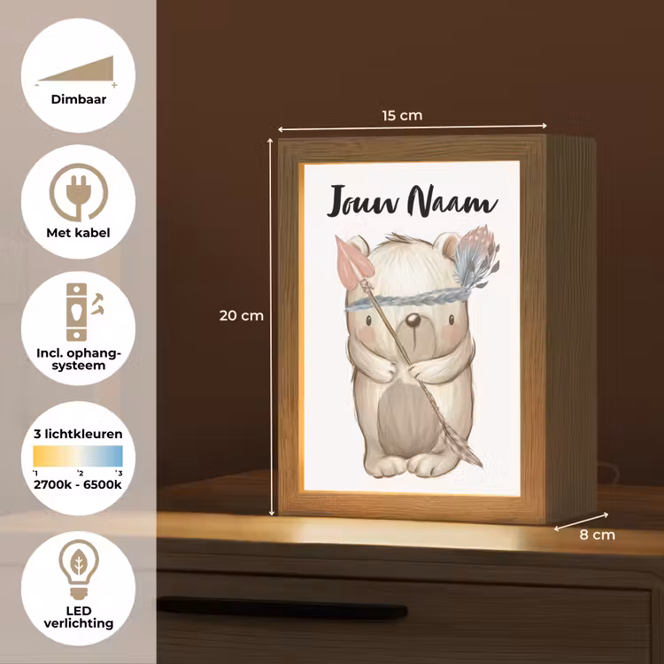 Beer - Dier - Bosdieren Light Box met kabel (Kinderlampje) klein -USP_NL