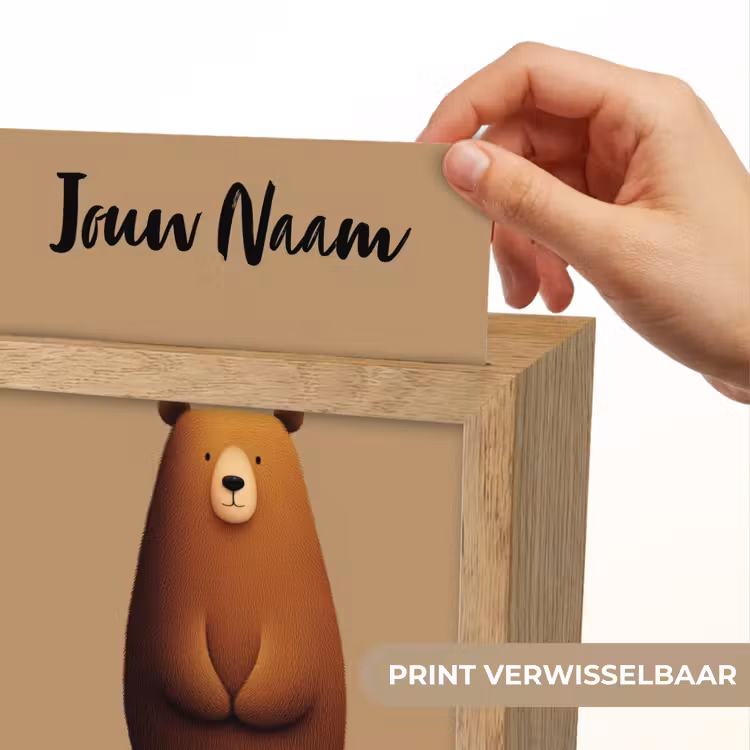 Beer - Minimalistisch - Bruin Light Box met kabel (Kinderlampje) klein -USP_websiteprintNL