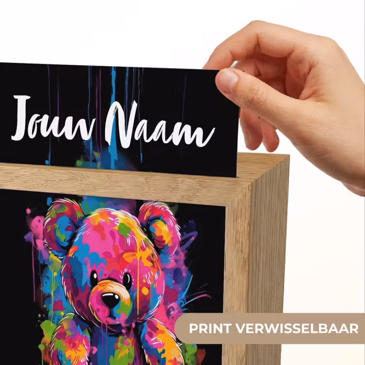 Beer - Verf - Kleurrijk - Knuffeldier Light Box met kabel (Kinderlampje) klein -USP_websiteprintNL