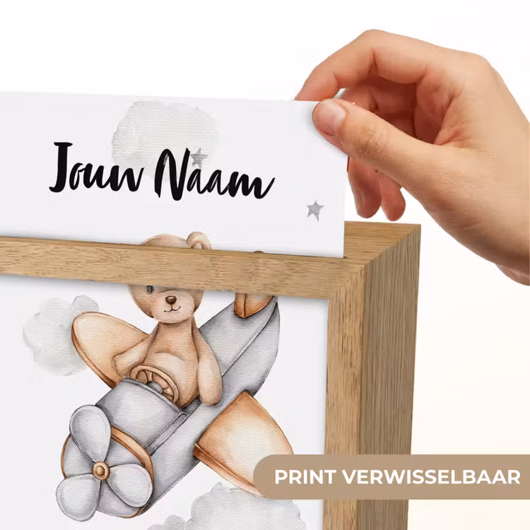 Beer - Vliegtuig - Sterren - Kinderen Light Box met kabel (Kinderlampje) klein -USP_websiteprintNL