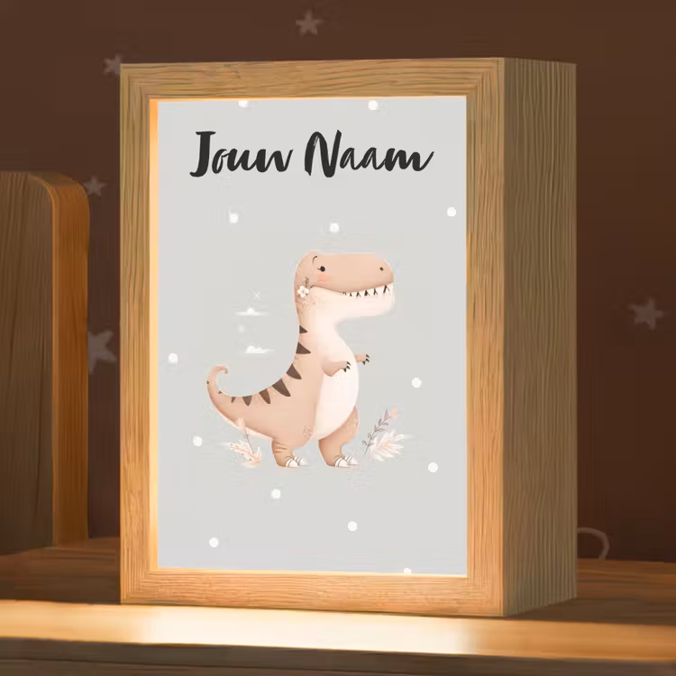 Bloemen - Blauw - Stippen - Dino Light Box met kabel (Kinderlampje) klein -zzz_3d_website