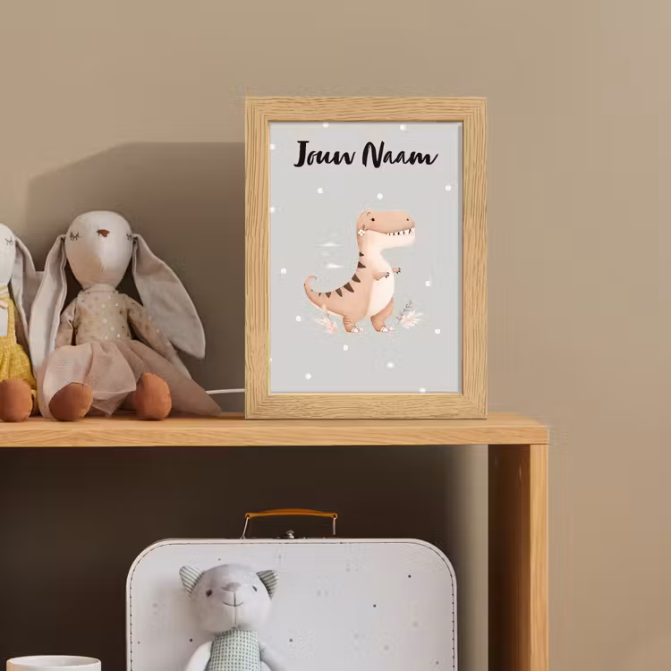 Bloemen - Blauw - Stippen - Dino Light Box met kabel (Kinderlampje) klein -sfeer2_kind