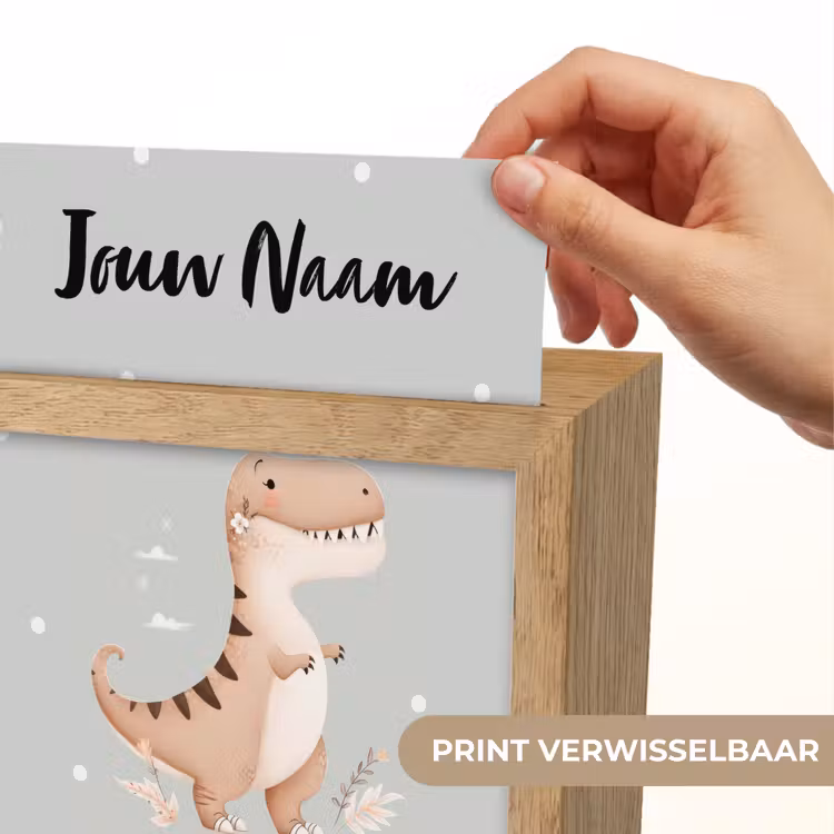 Bloemen - Blauw - Stippen - Dino Light Box met kabel (Kinderlampje) klein -USP_websiteprintNL