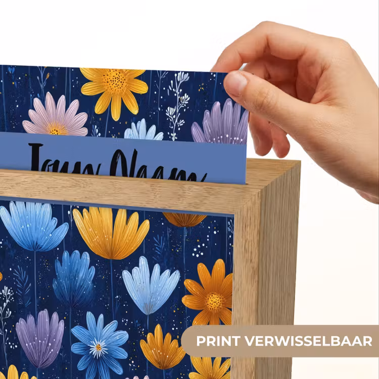 Bloemen - Patroon - Blauw Light Box met kabel (Kinderlampje) klein -USP_websiteprintNL