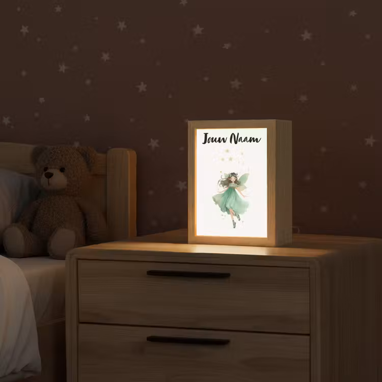 Bosfee - Groen - Sprookje Light Box met kabel (Kinderlampje) klein -sfeer1_kind