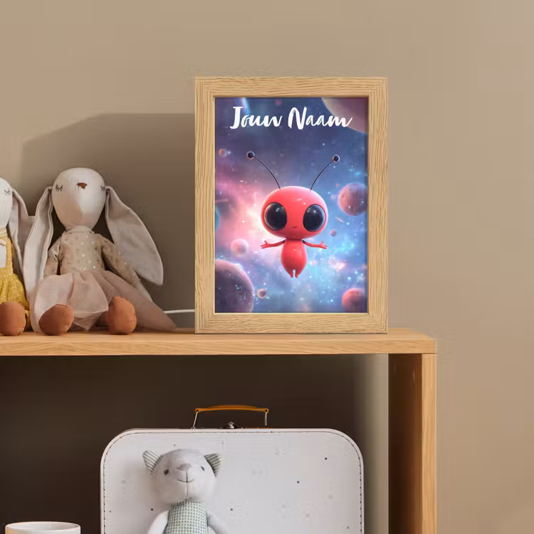 Buitenaards wezen - Rood - Planeten Light Box met kabel (Kinderlampje) klein -sfeer2_kind