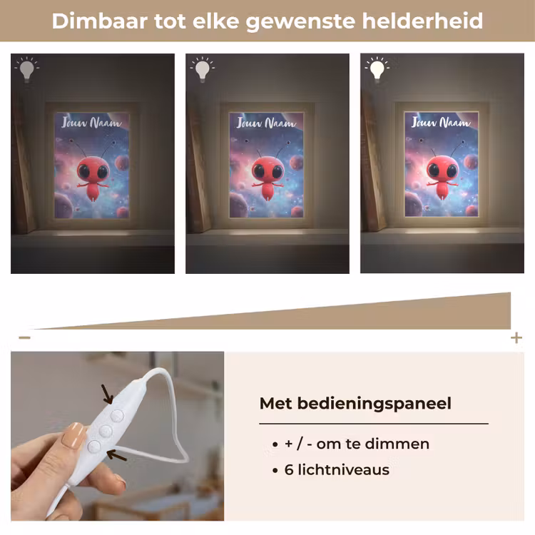 Buitenaards wezen - Rood - Planeten Light Box met kabel (Kinderlampje) klein -USP_dimbaarNL