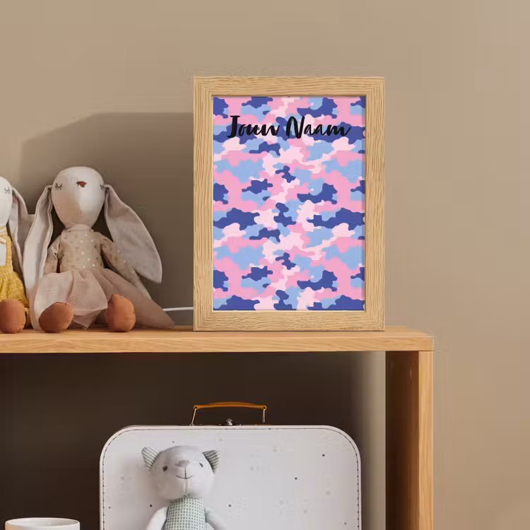 Camouflage - Roze - Blauw Light Box met kabel (Kinderlampje) klein -sfeer2_kind