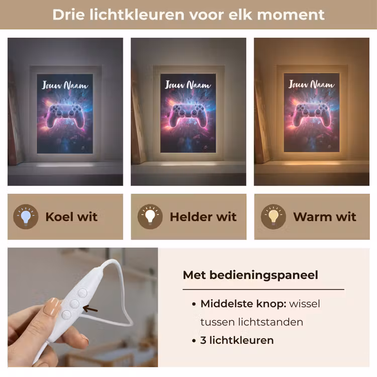 Controller - Neon - Game Light Box met kabel (Kinderlampje) klein -USP_lichtkleurNL