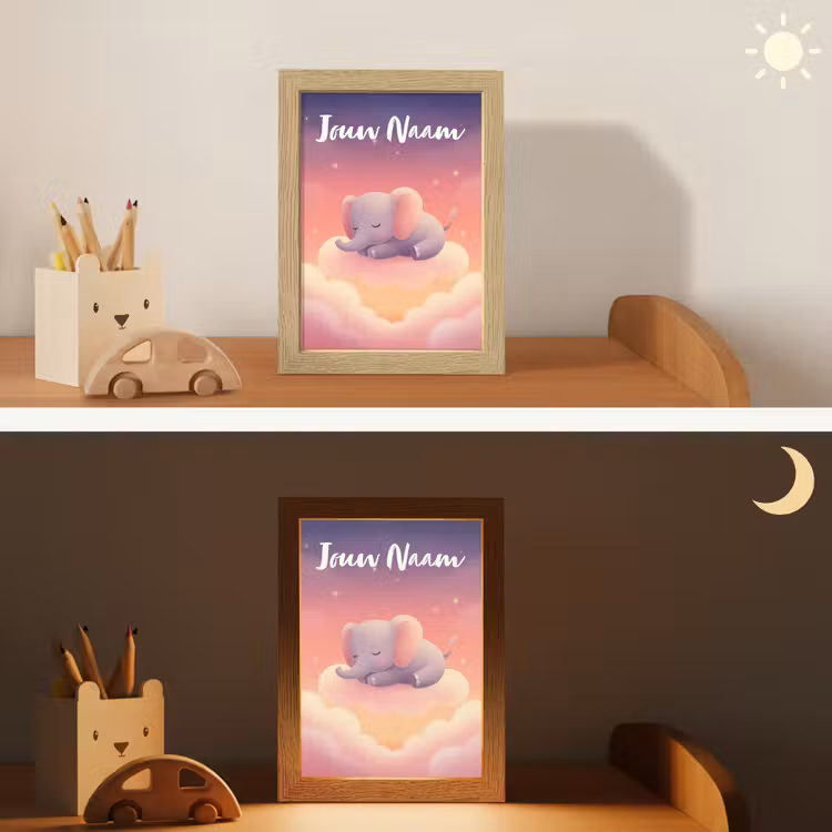 Dier - Roze - Wolken Light Box met kabel (Kinderlampje) klein -sfeer3_kind