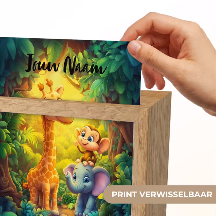 Dieren - Jungle - Giraf - Olifant - Aapje Light Box met kabel (Kinderlampje) klein -USP_websiteprintNL