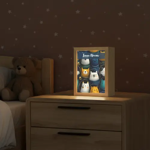 Dieren - Ruimtepakken - Sterren Light Box met kabel (Kinderlampje) klein -sfeer1_kind