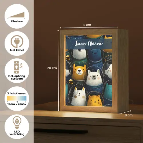 Dieren - Ruimtepakken - Sterren Light Box met kabel (Kinderlampje) klein -USP_NL