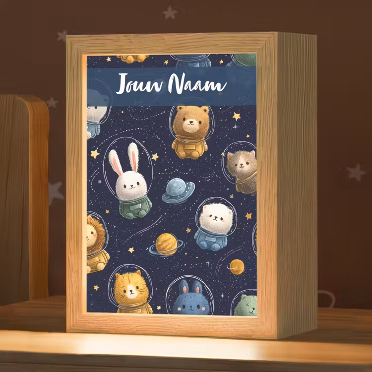 Dieren - Sterrenhemel - Ruimte Light Box met kabel (Kinderlampje) klein -zzz_3d_website
