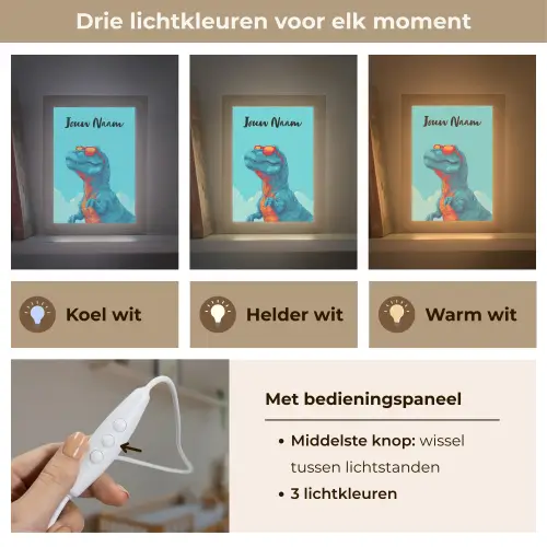 Dino - Blauw - Zonnebril - Wolken Light Box met kabel (Kinderlampje) klein -USP_lichtkleurNL