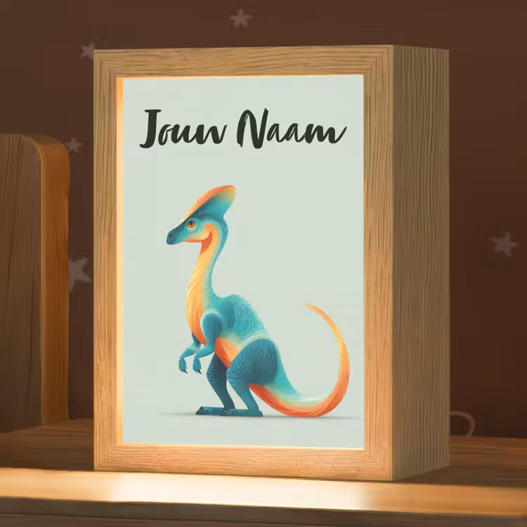 Dino - Cartoon - Oranje - Poten Light Box met kabel (Kinderlampje) klein -zzz_3d_website