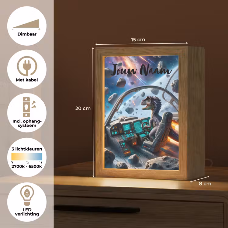 Dino - Ruimte - Jongens Light Box met kabel (Kinderlampje) klein -USP_NL