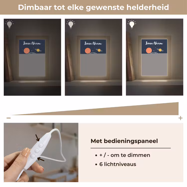 Dino - Ruimtepak - Planeten Light Box met kabel (Kinderlampje) klein -USP_dimbaarNL