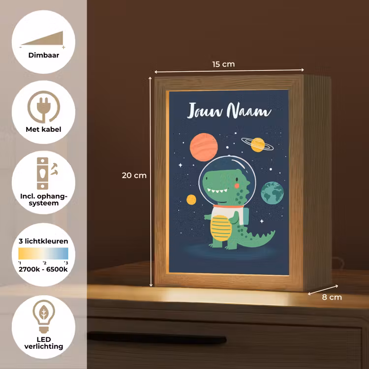 Dino - Ruimtepak - Planeten Light Box met kabel (Kinderlampje) klein -USP_NL