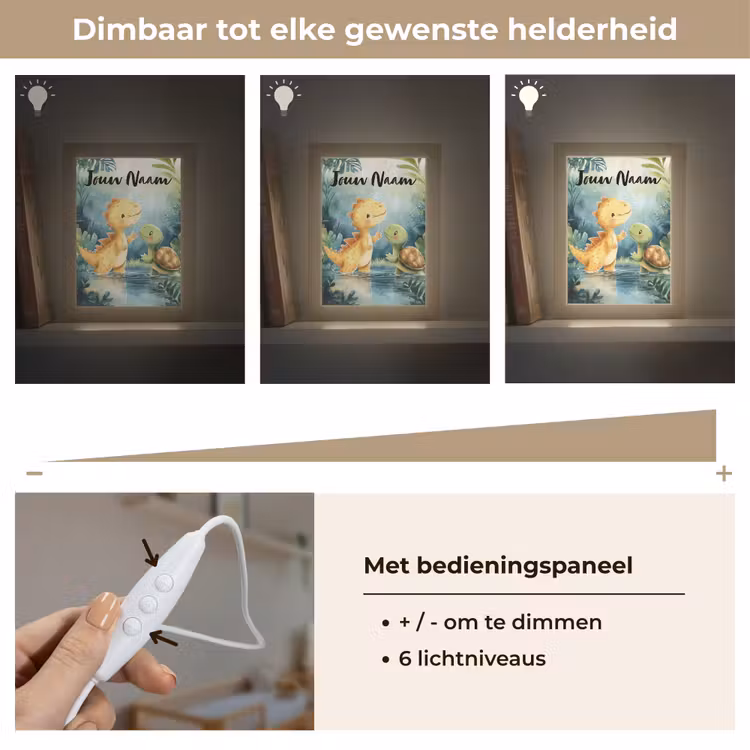 Dino - Schildpad - Jungle Light Box met kabel (Kinderlampje) klein -USP_dimbaarNL